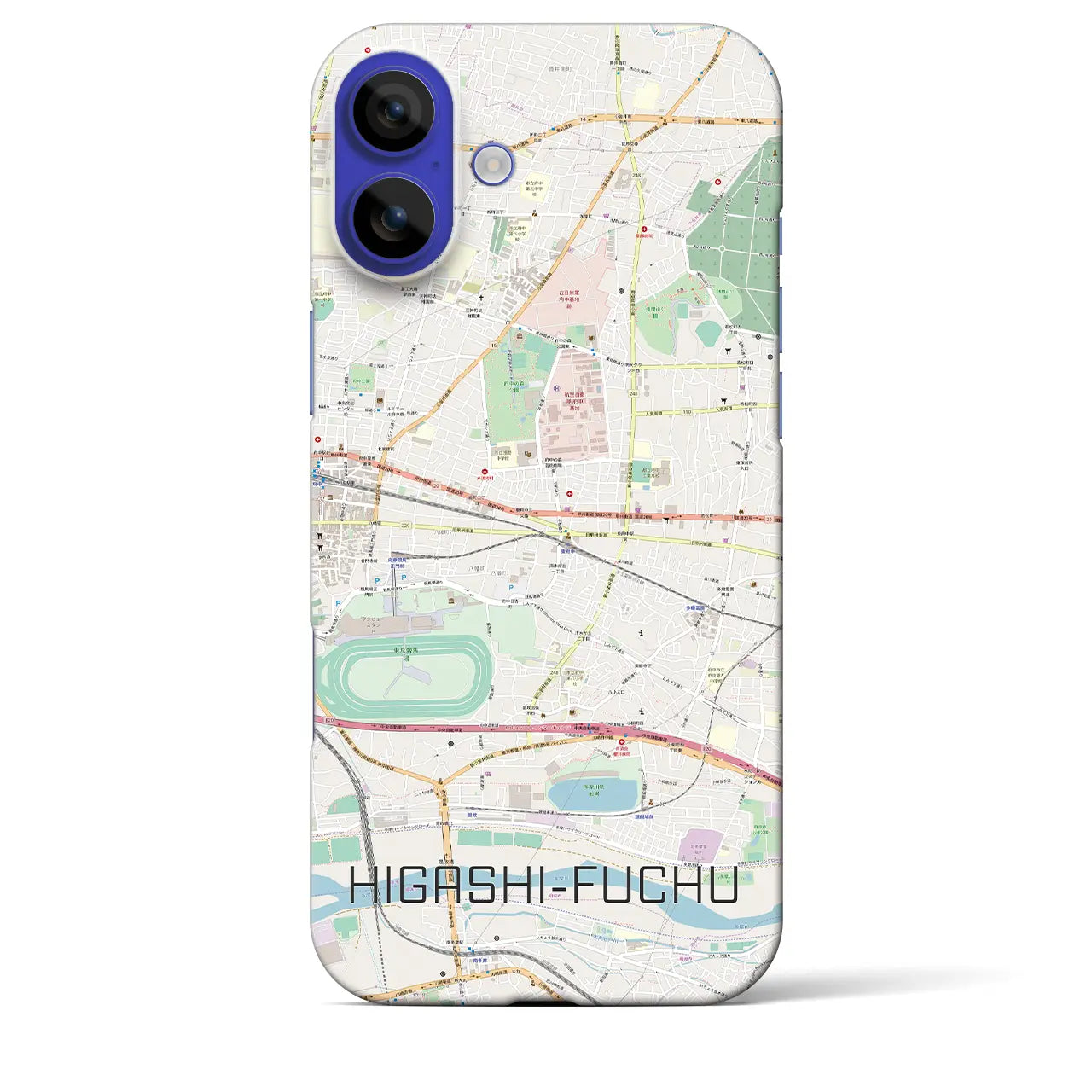 【東府中(東京都)】地図柄iPhoneケース(バックカバータイプ)ナチュラル・iPhone 16 Pro Max 用