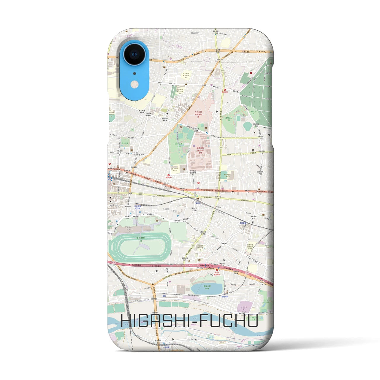 【東府中(東京都)】地図柄iPhoneケース(バックカバータイプ)