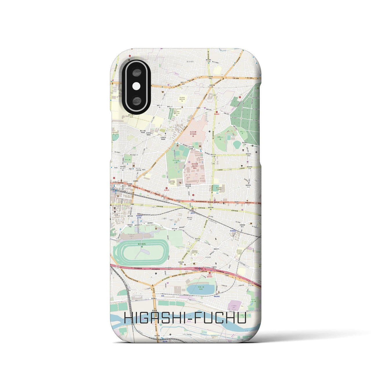 【東府中(東京都)】地図柄iPhoneケース(バックカバータイプ)