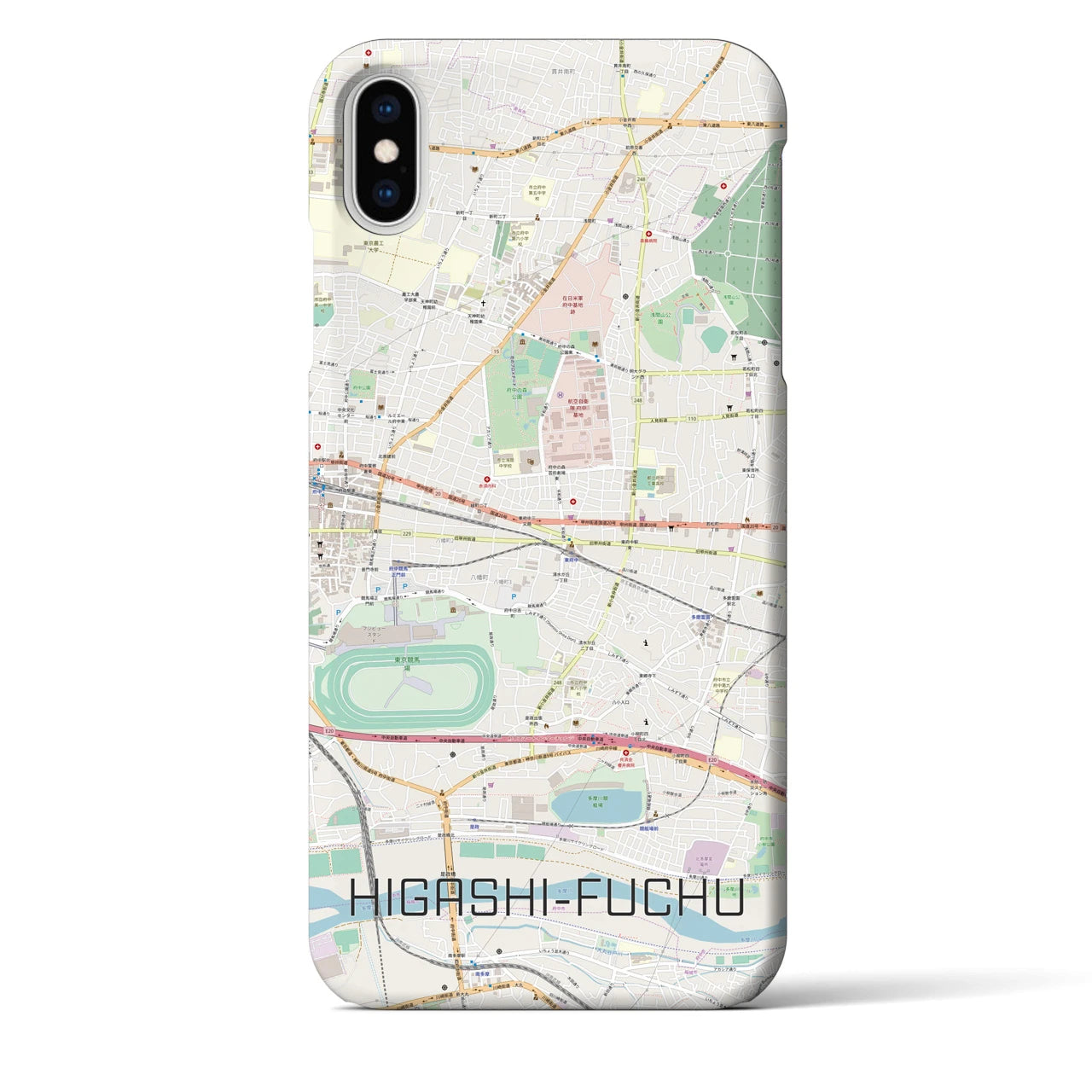 【東府中(東京都)】地図柄iPhoneケース(バックカバータイプ)