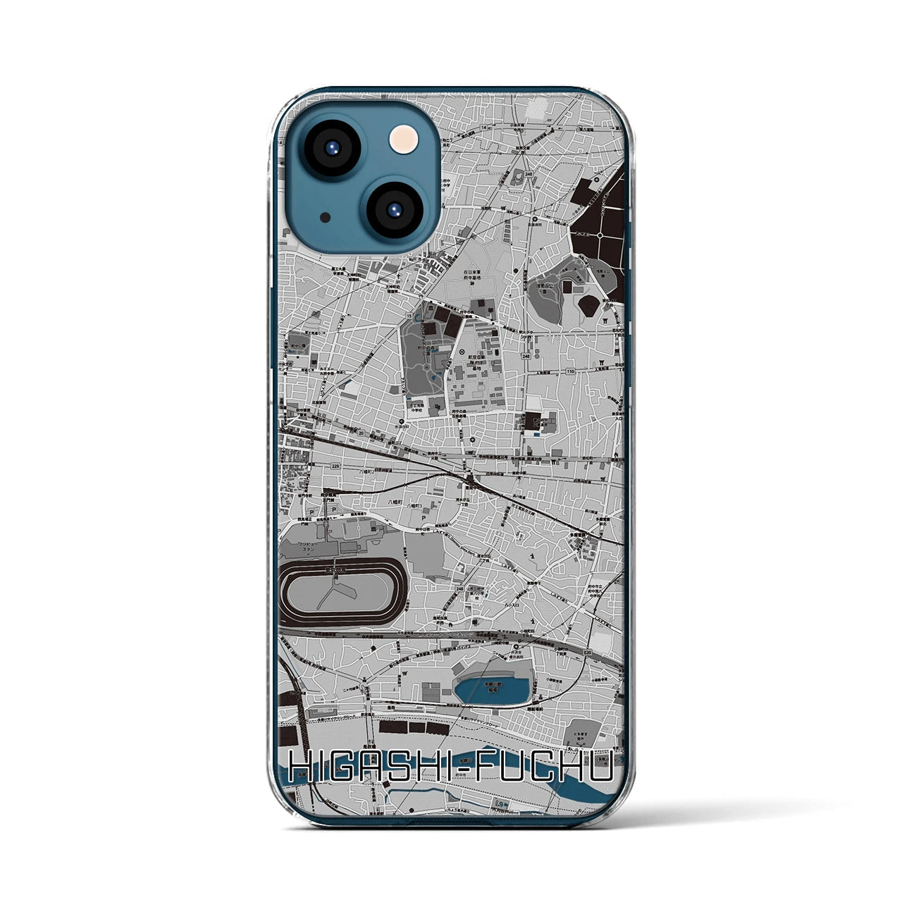 【東府中(東京都)】地図柄iPhoneケース(クリアタイプ)
