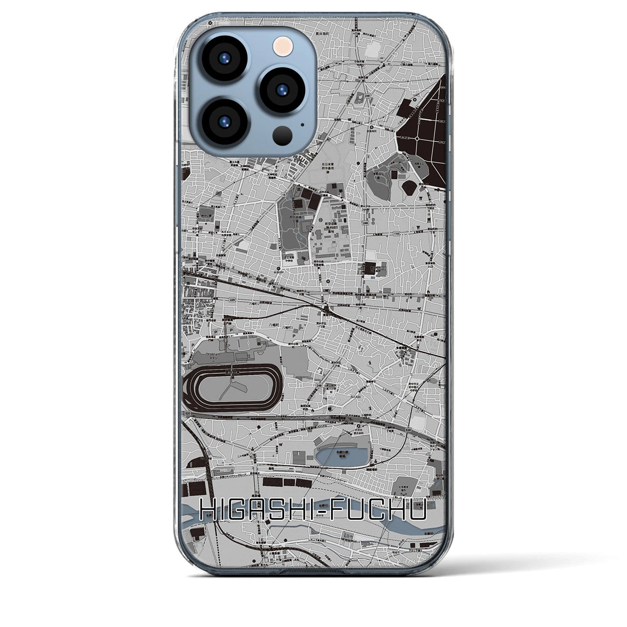 【東府中(東京都)】地図柄iPhoneケース(クリアタイプ)