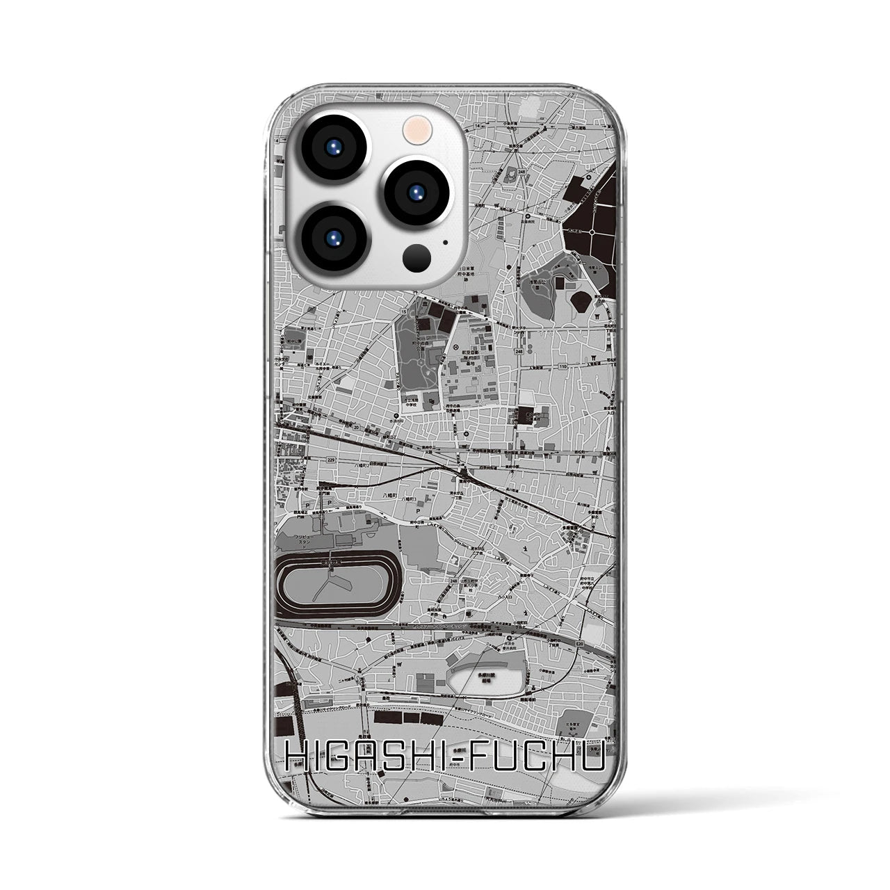 【東府中(東京都)】地図柄iPhoneケース(クリアタイプ)