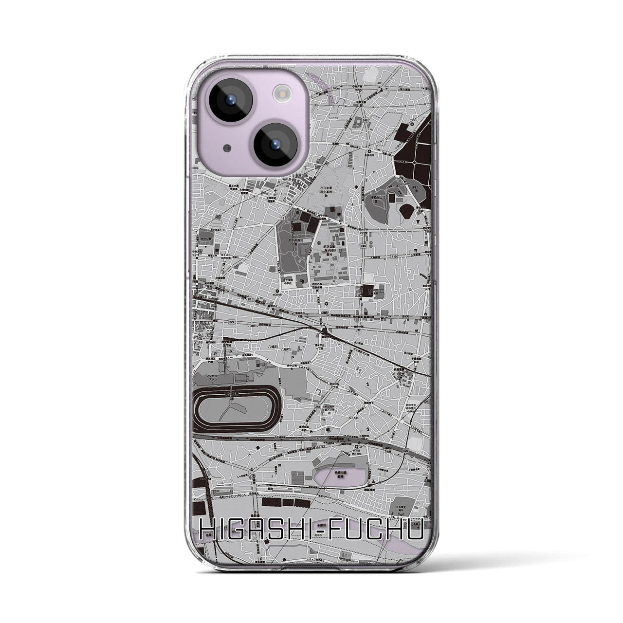 【東府中(東京都)】地図柄iPhoneケース(クリアタイプ)