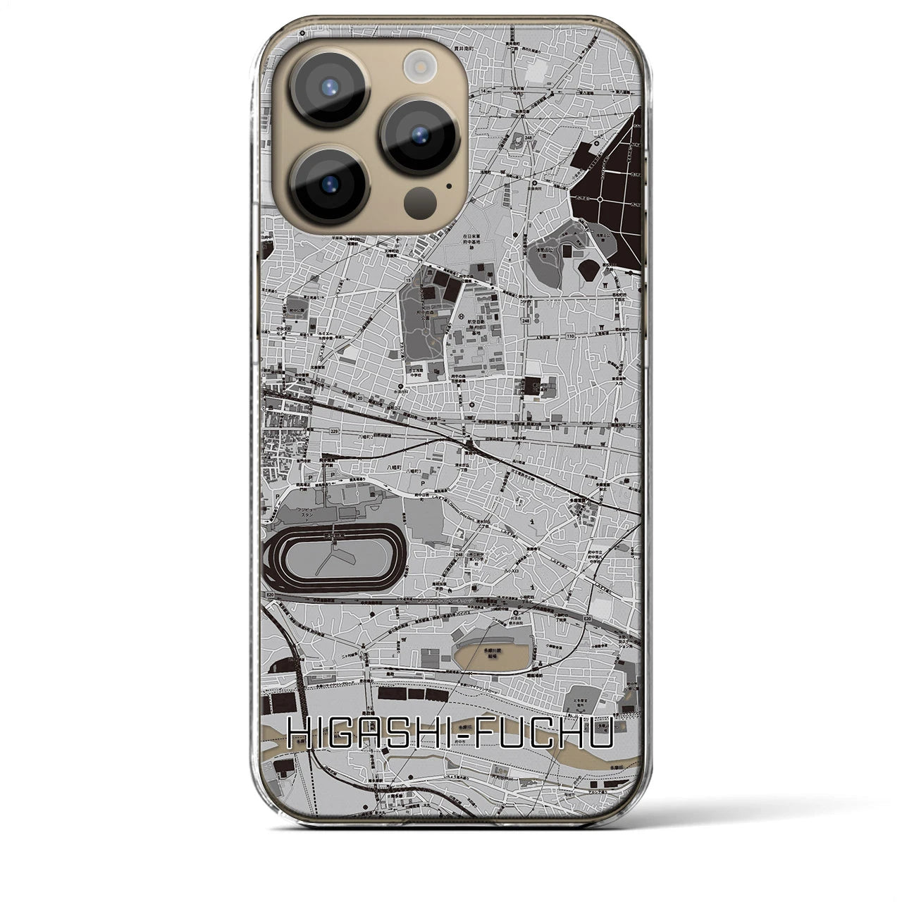 【東府中(東京都)】地図柄iPhoneケース(クリアタイプ)