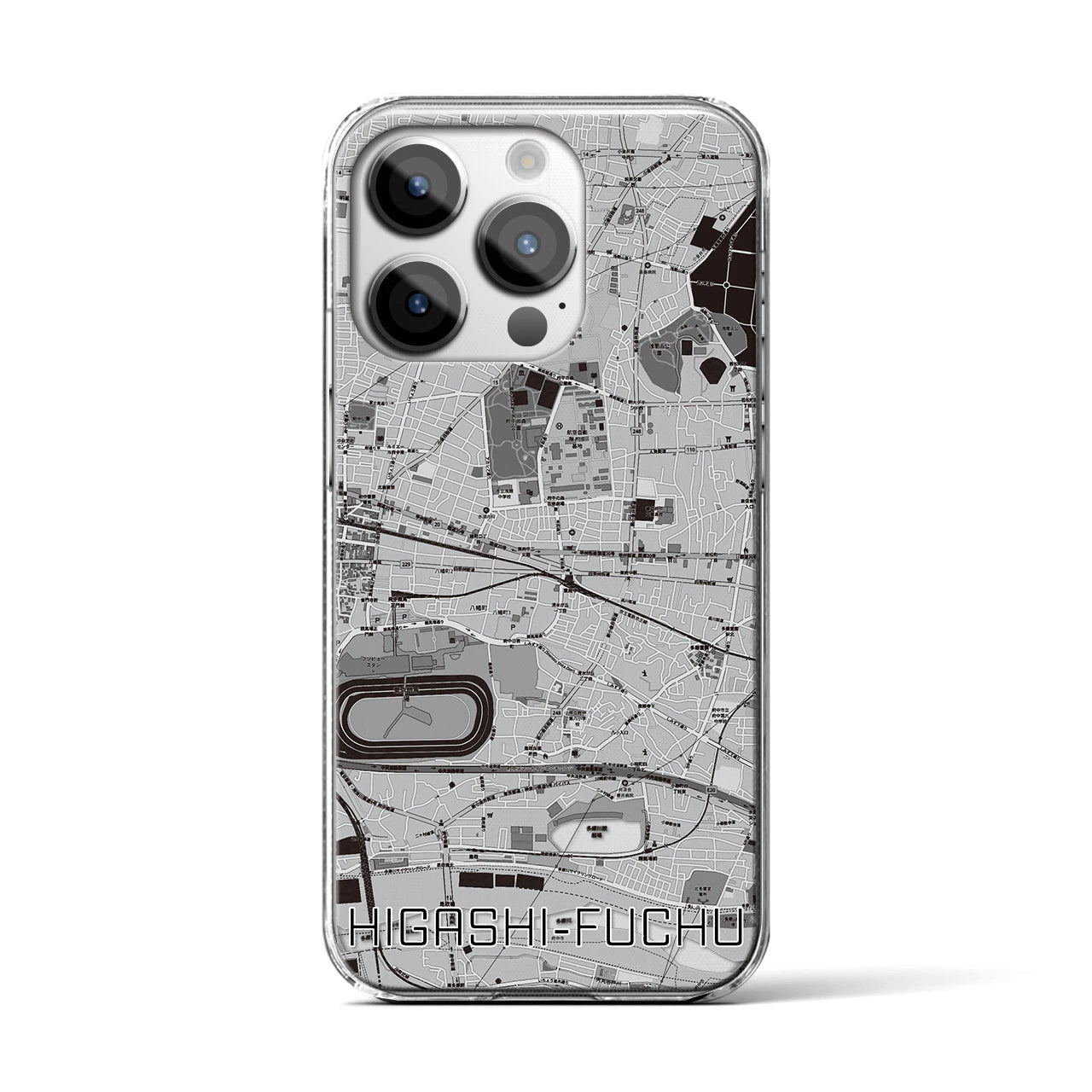 【東府中(東京都)】地図柄iPhoneケース(クリアタイプ)