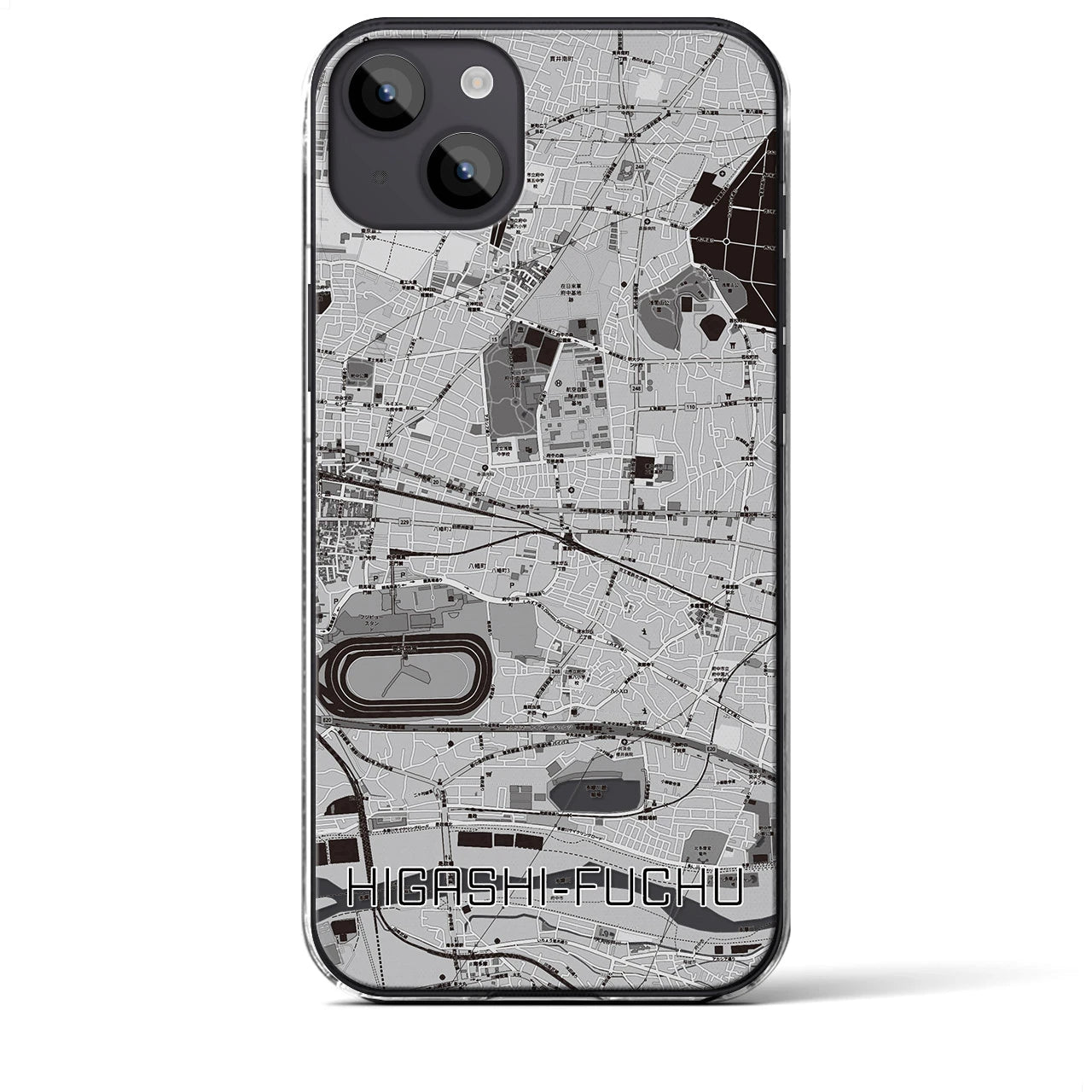 【東府中(東京都)】地図柄iPhoneケース(クリアタイプ)