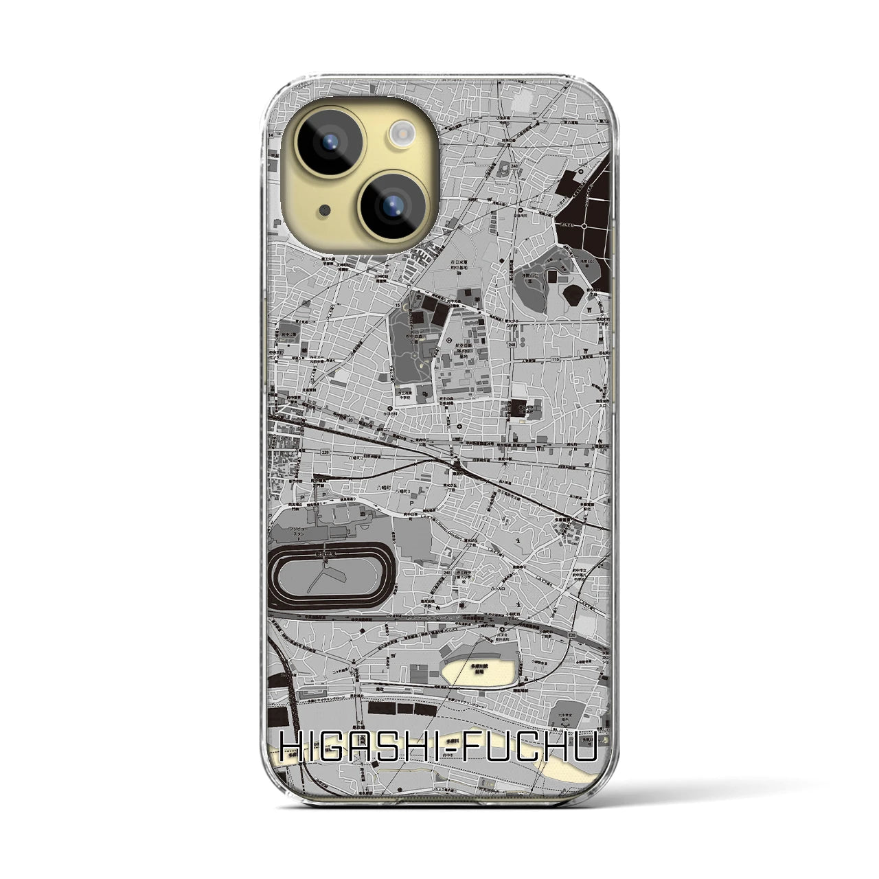 【東府中(東京都)】地図柄iPhoneケース(クリアタイプ)