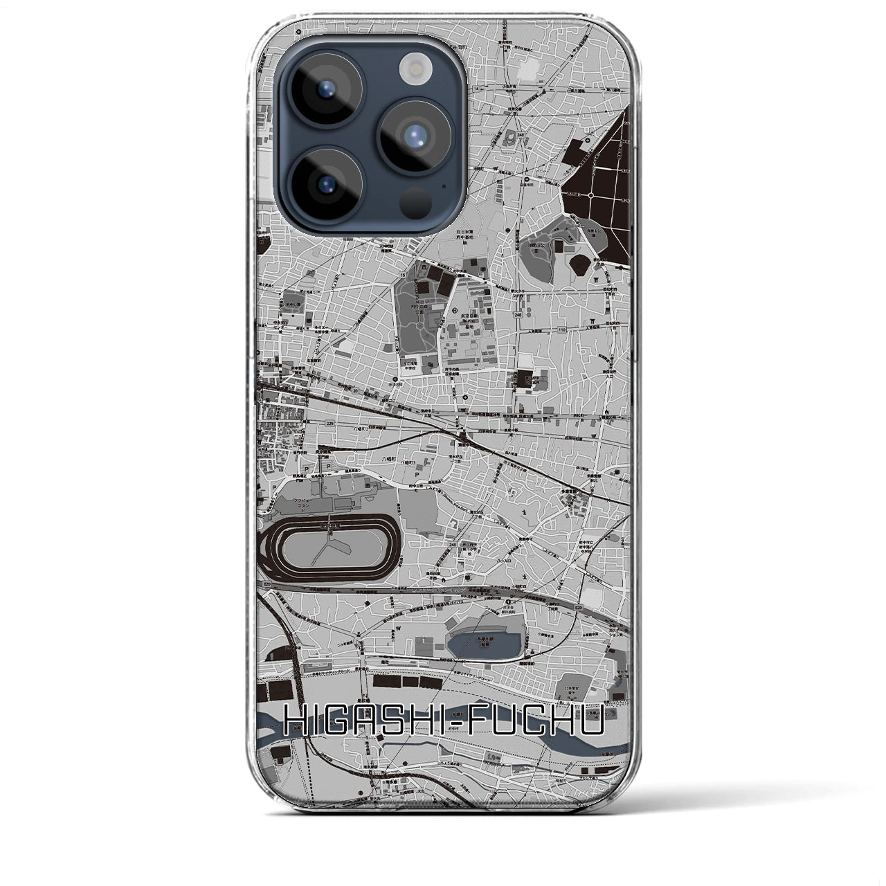 【東府中(東京都)】地図柄iPhoneケース(クリアタイプ)