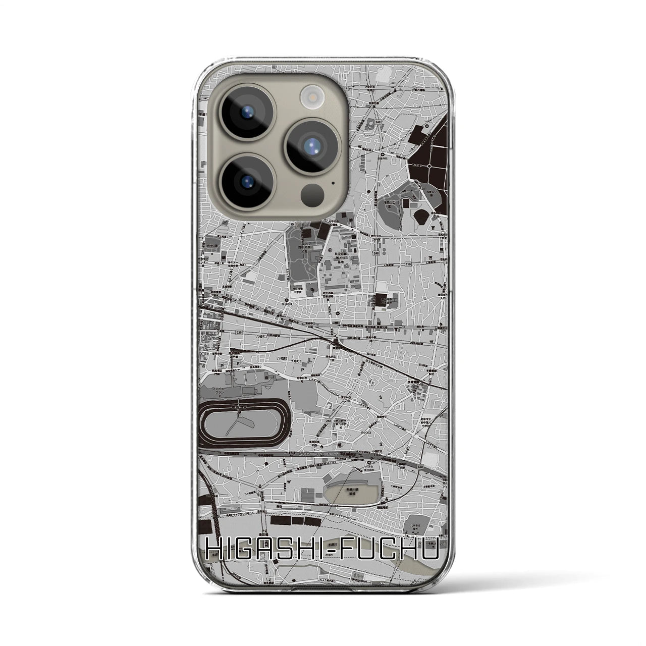 【東府中(東京都)】地図柄iPhoneケース(クリアタイプ)