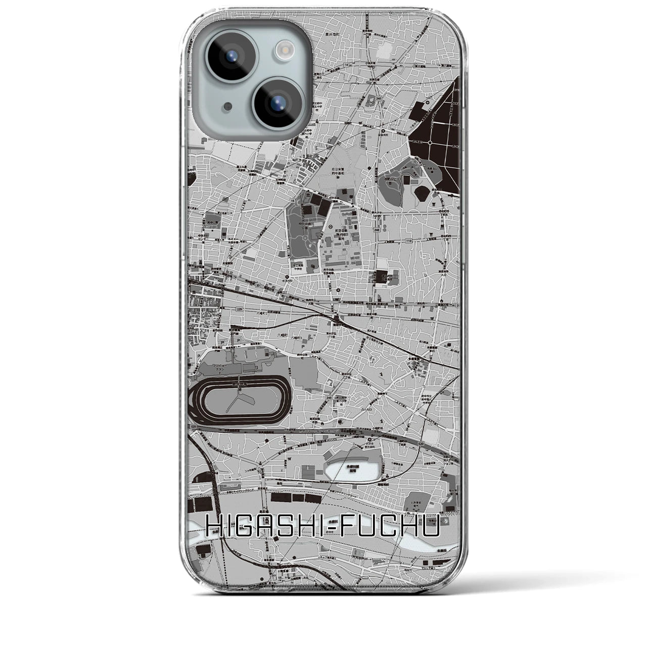 【東府中(東京都)】地図柄iPhoneケース(クリアタイプ)