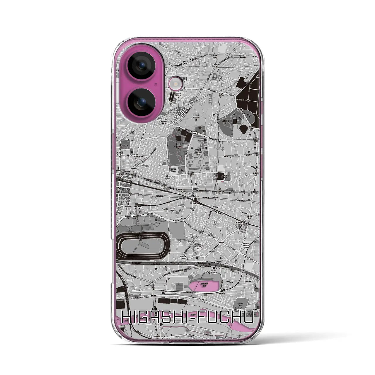 【東府中(東京都)】地図柄iPhoneケース(クリアタイプ)