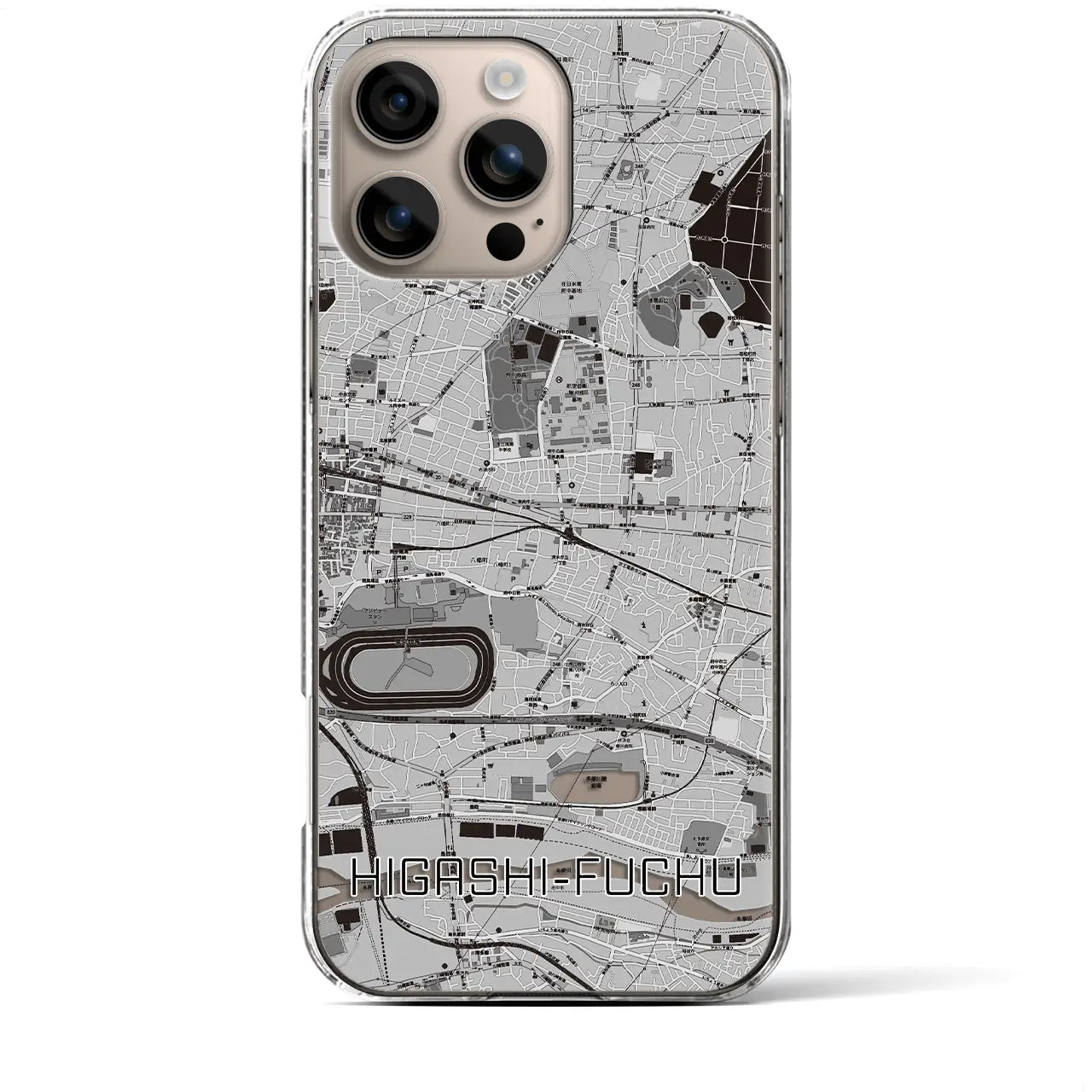 【東府中(東京都)】地図柄iPhoneケース(クリアタイプ)