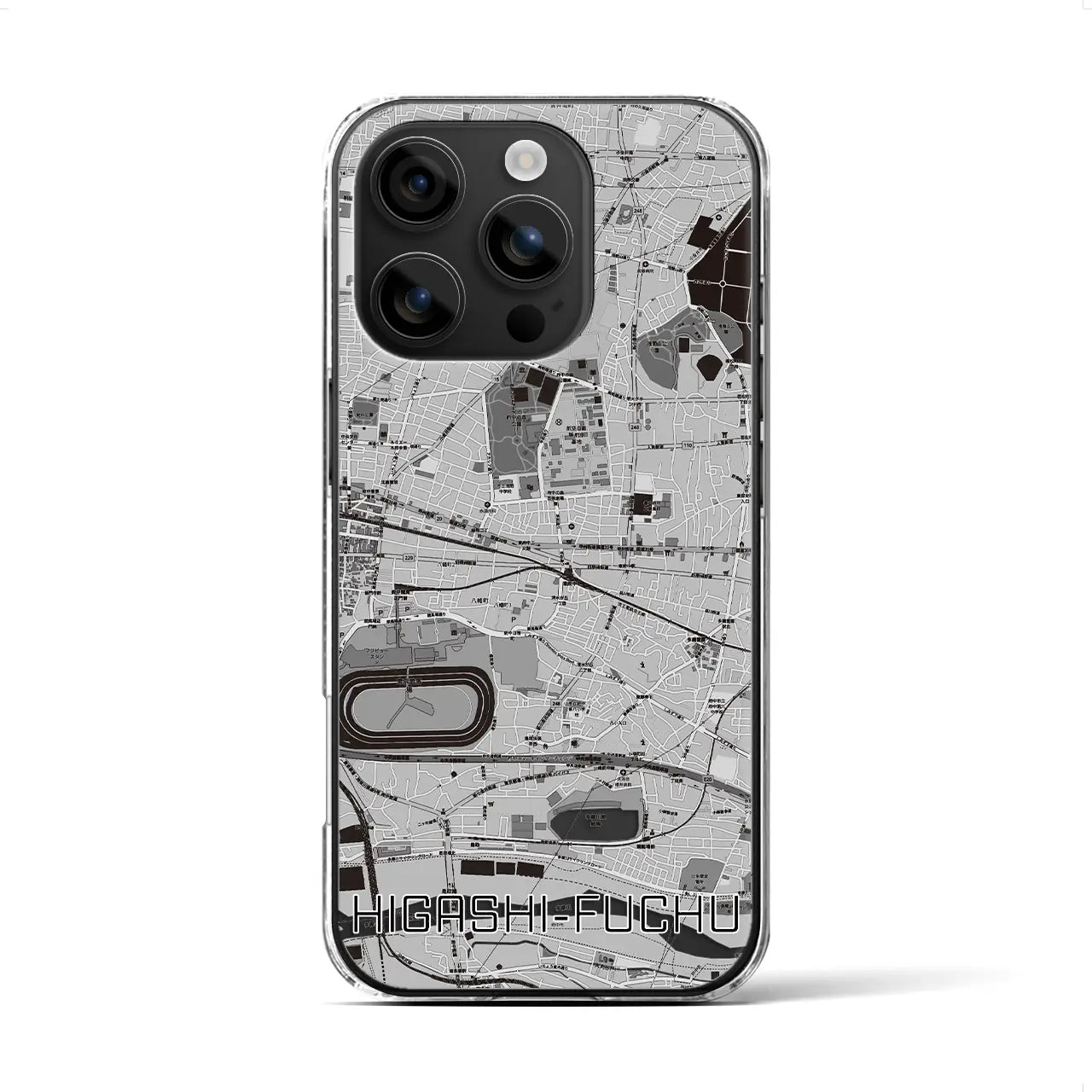 【東府中(東京都)】地図柄iPhoneケース(クリアタイプ)
