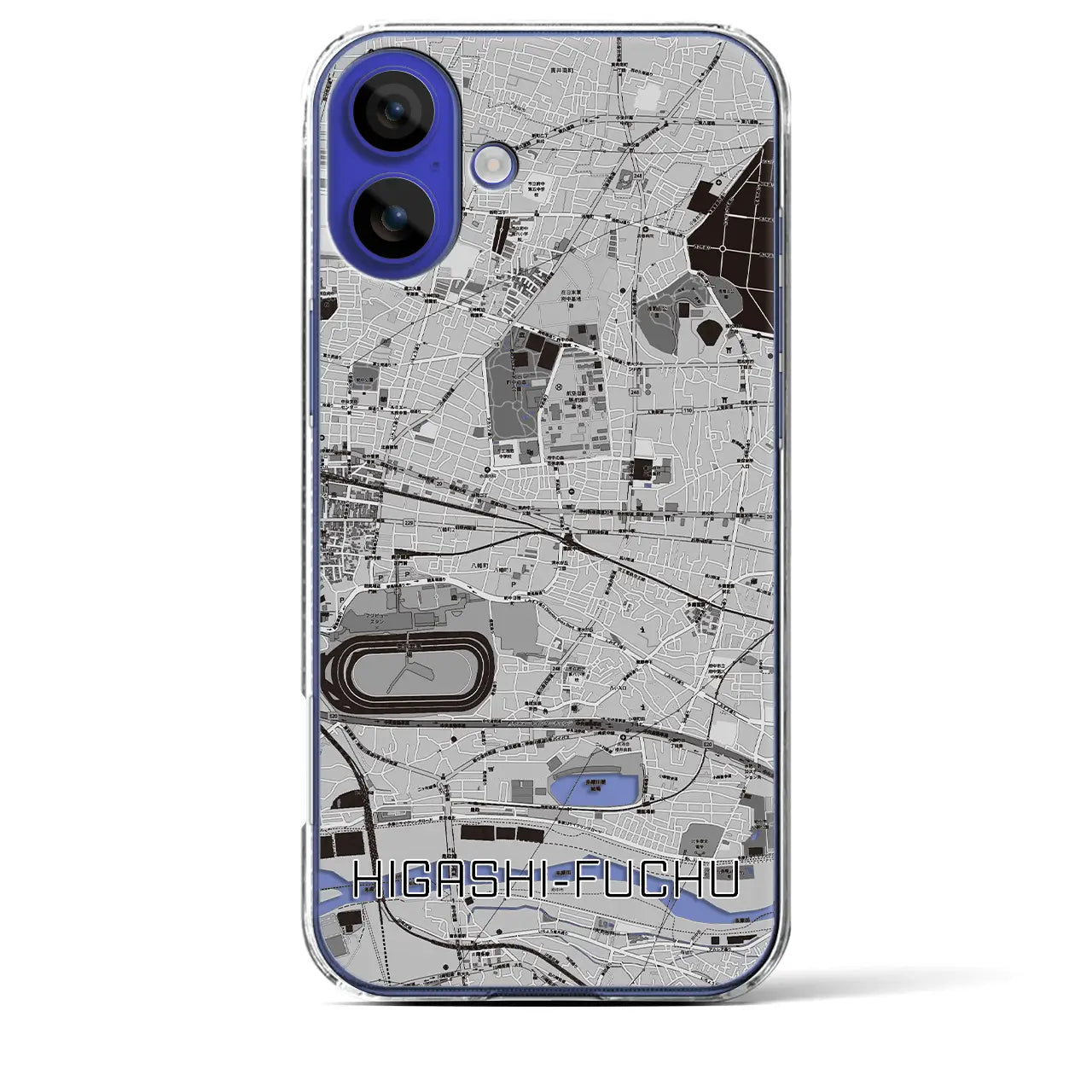 【東府中(東京都)】地図柄iPhoneケース(クリアタイプ)