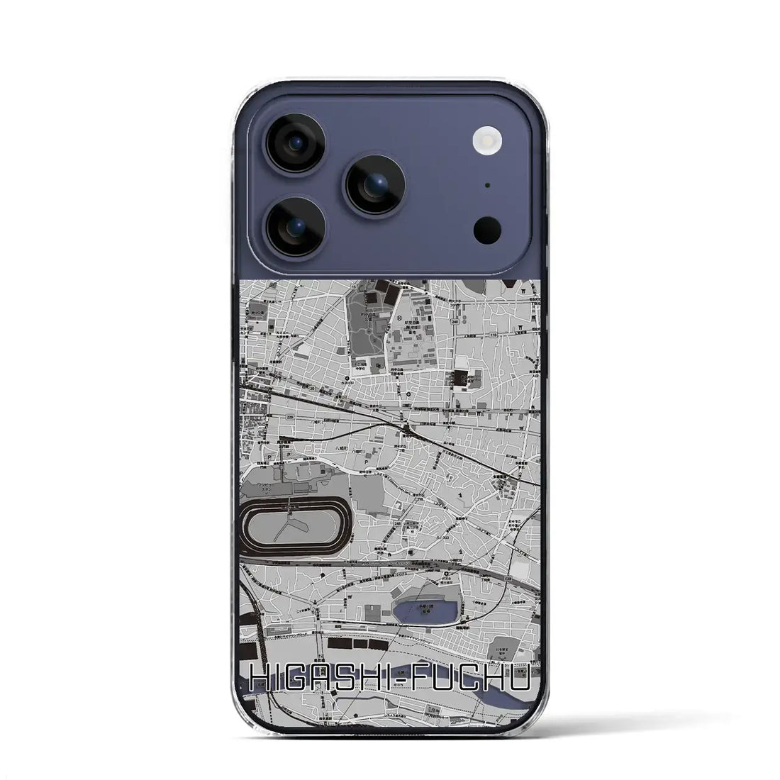 【東府中(東京都)】地図柄iPhoneケース(クリアタイプ)