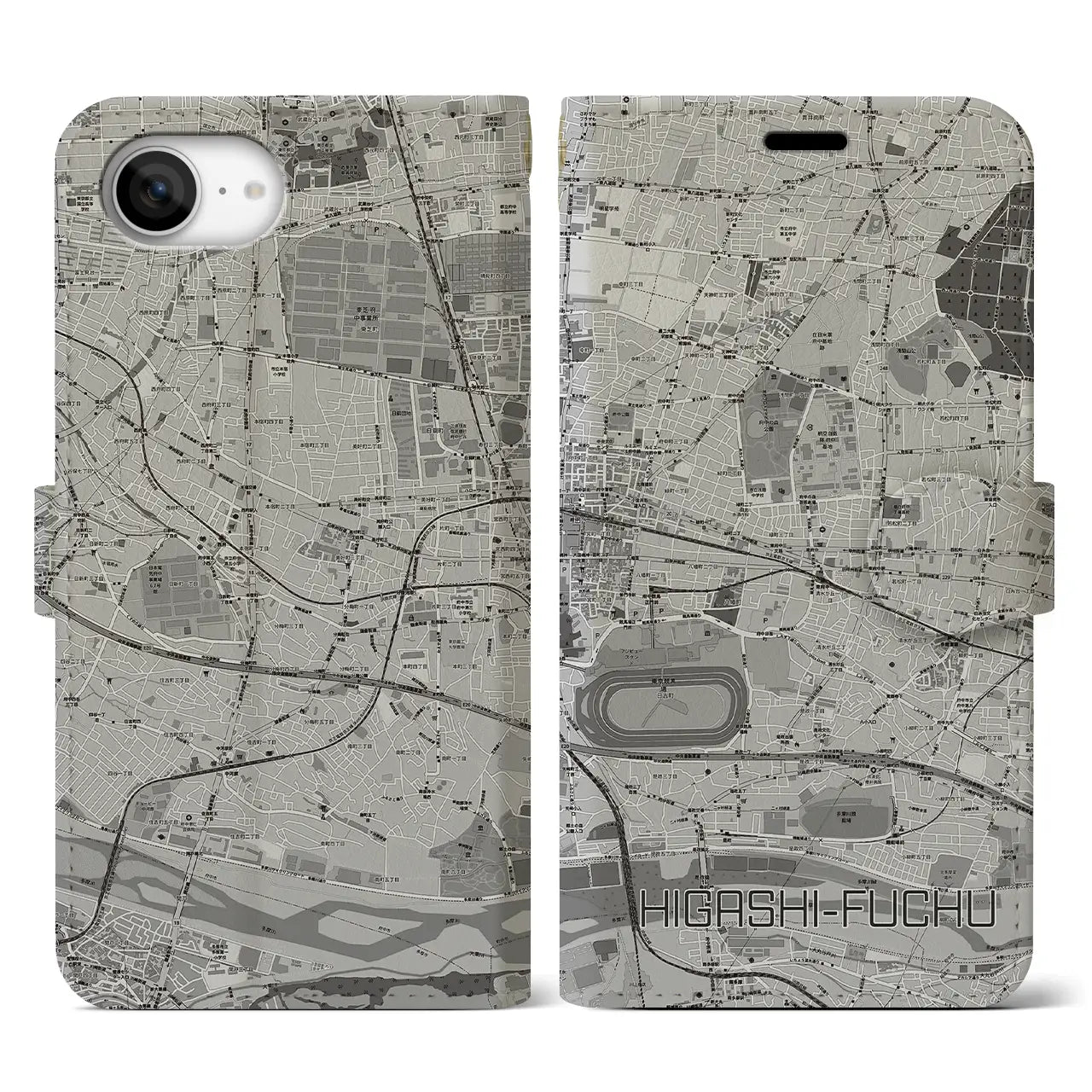 【東府中(東京都)】地図柄iPhoneケース(手帳タイプ)