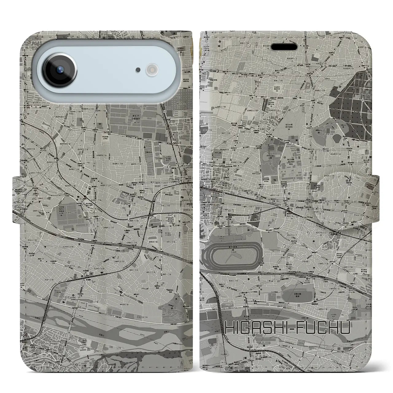 【東府中(東京都)】地図柄iPhoneケース(手帳タイプ)