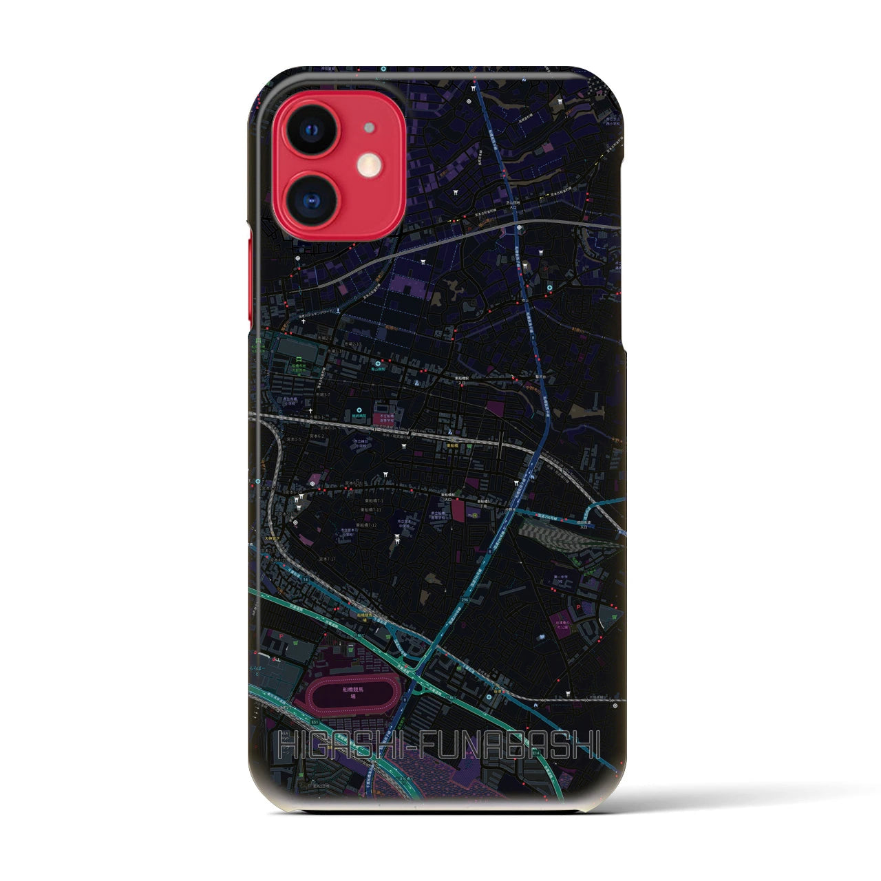 【東船橋(千葉県)】地図柄iPhoneケース(バックカバータイプ)