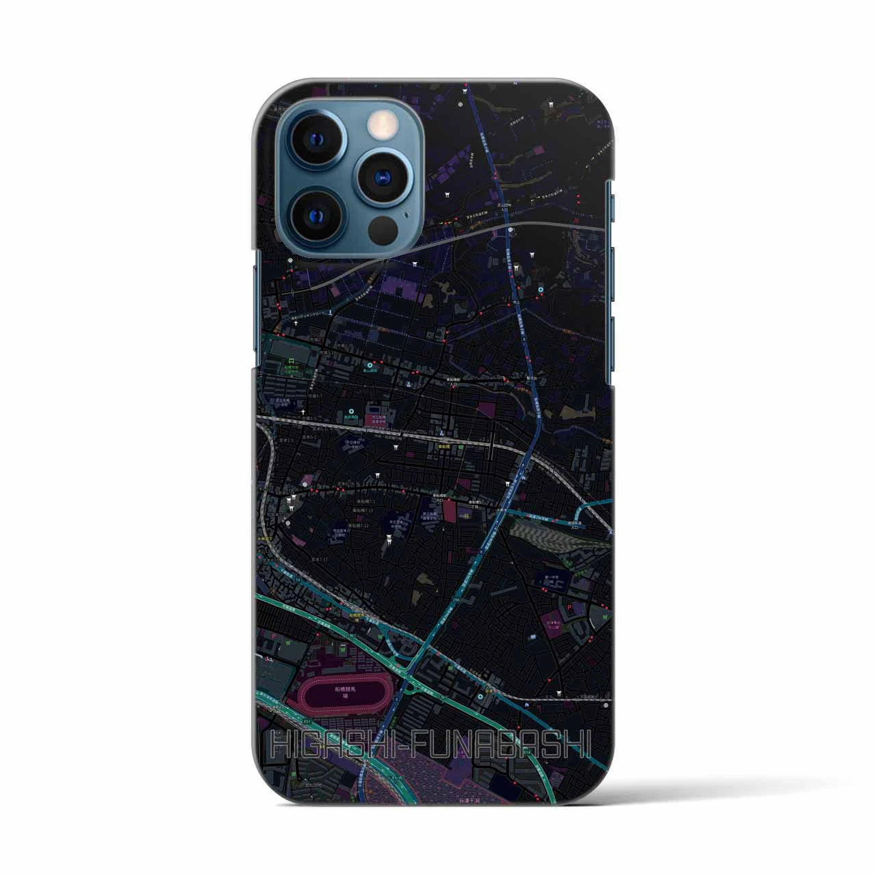 【東船橋(千葉県)】地図柄iPhoneケース(バックカバータイプ)