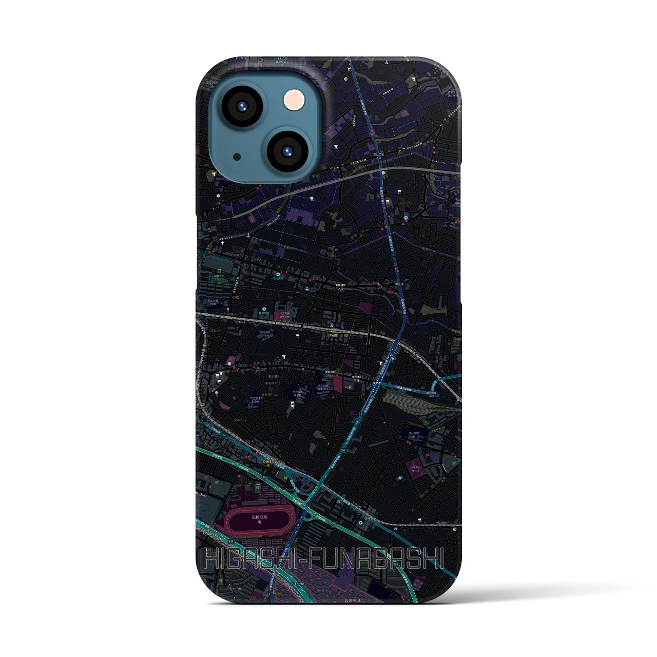 【東船橋(千葉県)】地図柄iPhoneケース(バックカバータイプ)