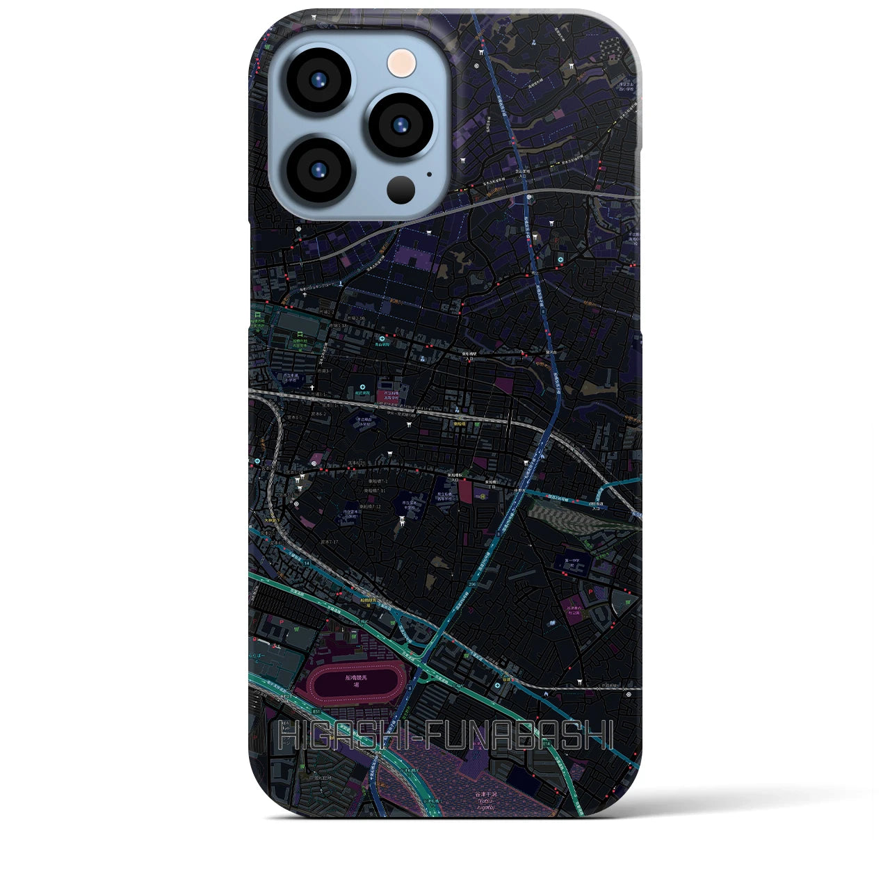 【東船橋(千葉県)】地図柄iPhoneケース(バックカバータイプ)