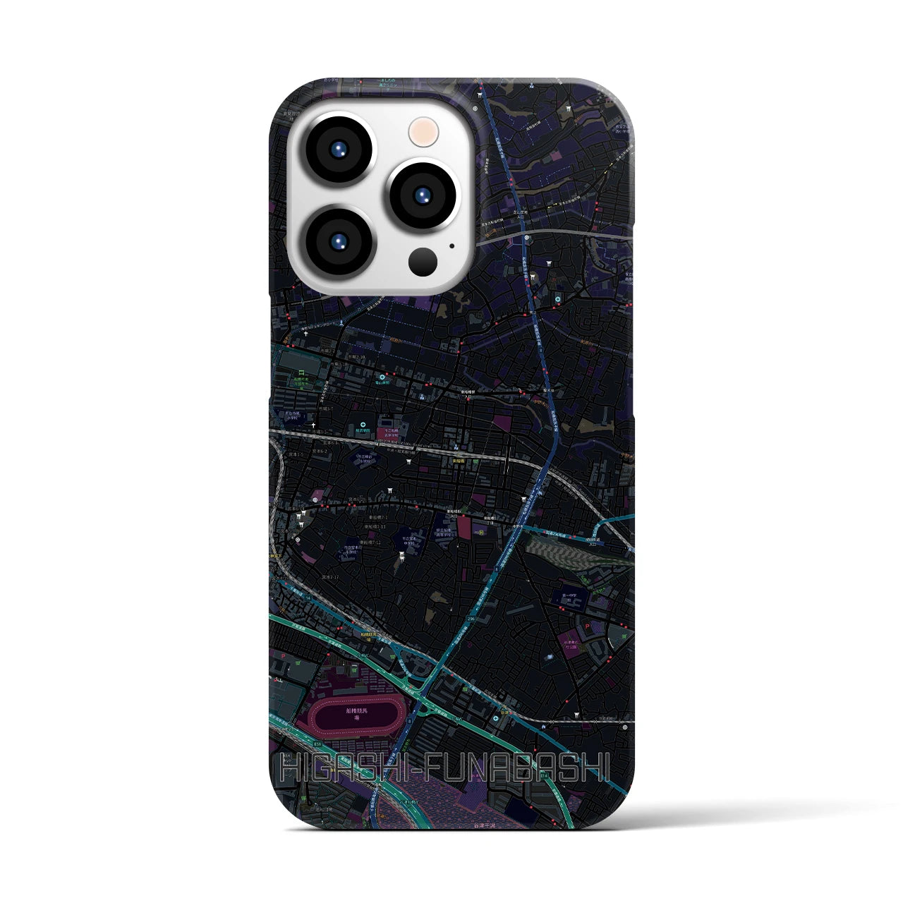 【東船橋(千葉県)】地図柄iPhoneケース(バックカバータイプ)