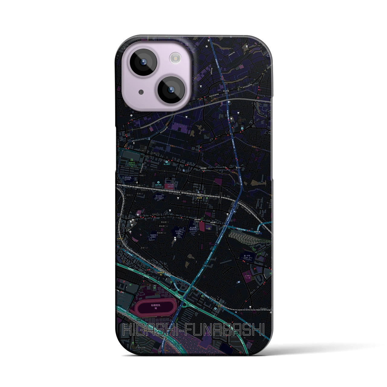 【東船橋(千葉県)】地図柄iPhoneケース(バックカバータイプ)