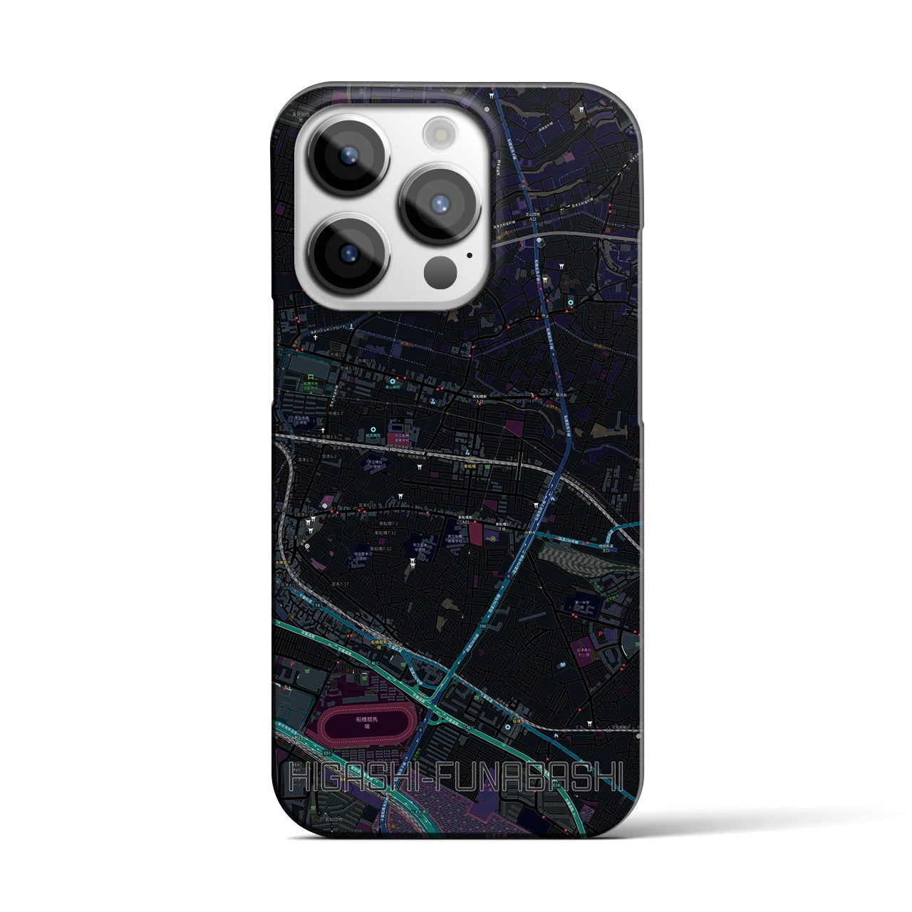 【東船橋(千葉県)】地図柄iPhoneケース(バックカバータイプ)