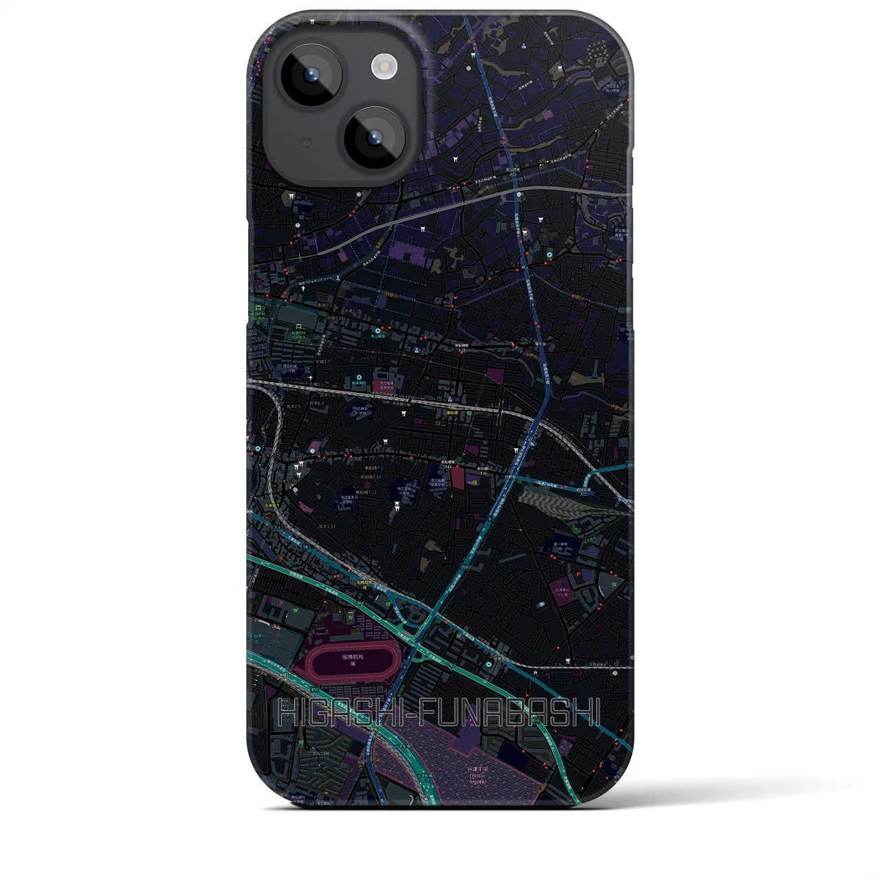 【東船橋(千葉県)】地図柄iPhoneケース(バックカバータイプ)