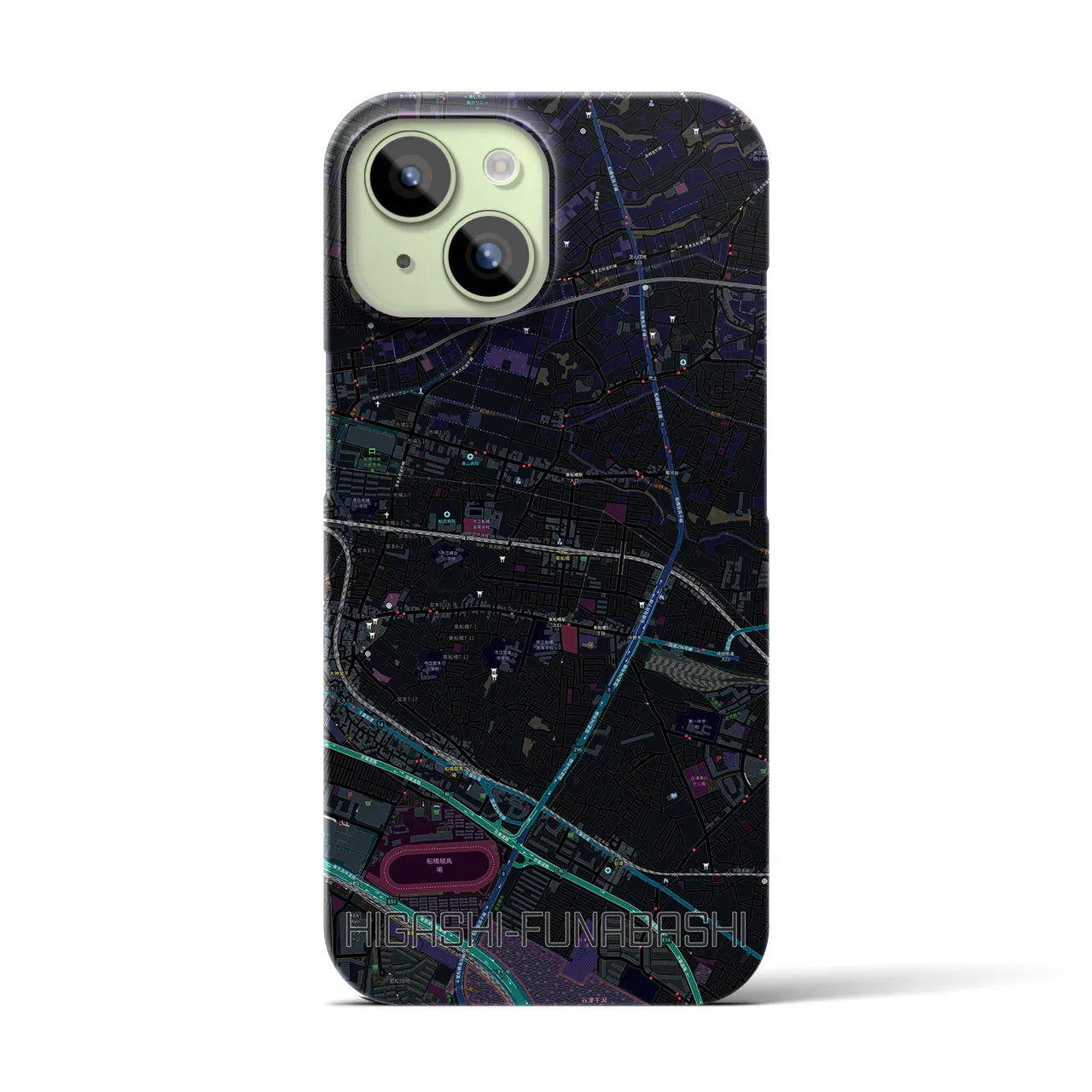 【東船橋(千葉県)】地図柄iPhoneケース(バックカバータイプ)