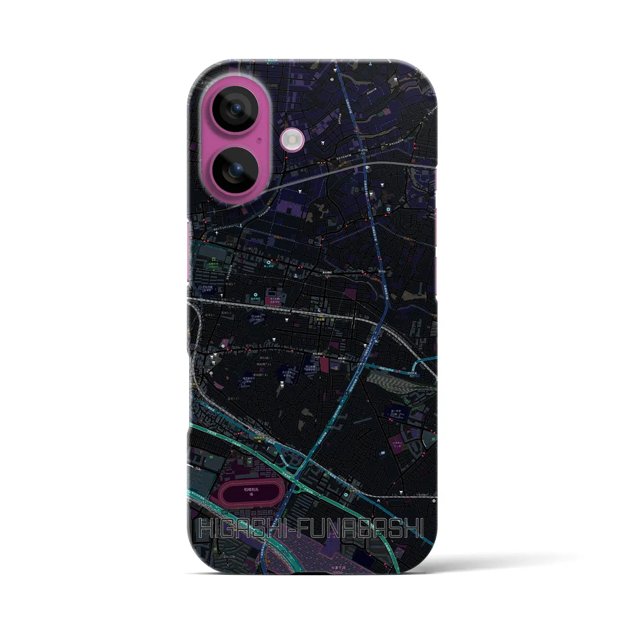 【東船橋(千葉県)】地図柄iPhoneケース(バックカバータイプ)