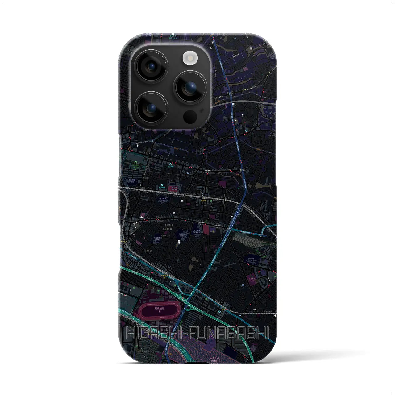 【東船橋(千葉県)】地図柄iPhoneケース(バックカバータイプ)