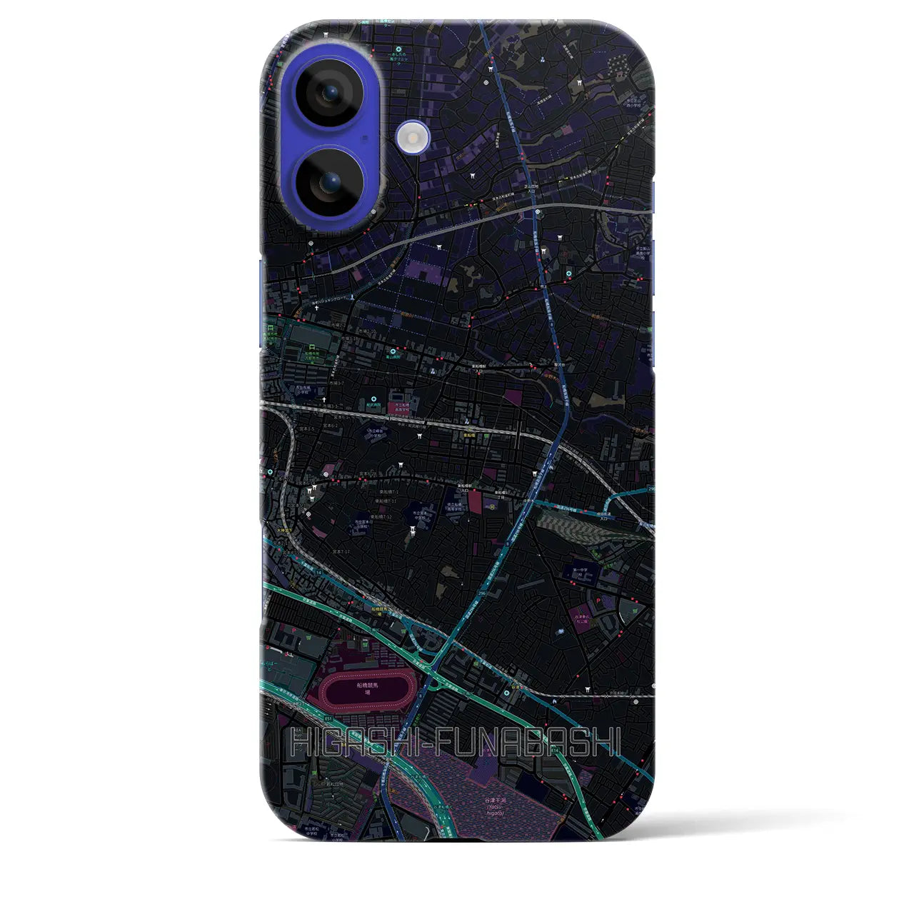 【東船橋(千葉県)】地図柄iPhoneケース(バックカバータイプ)