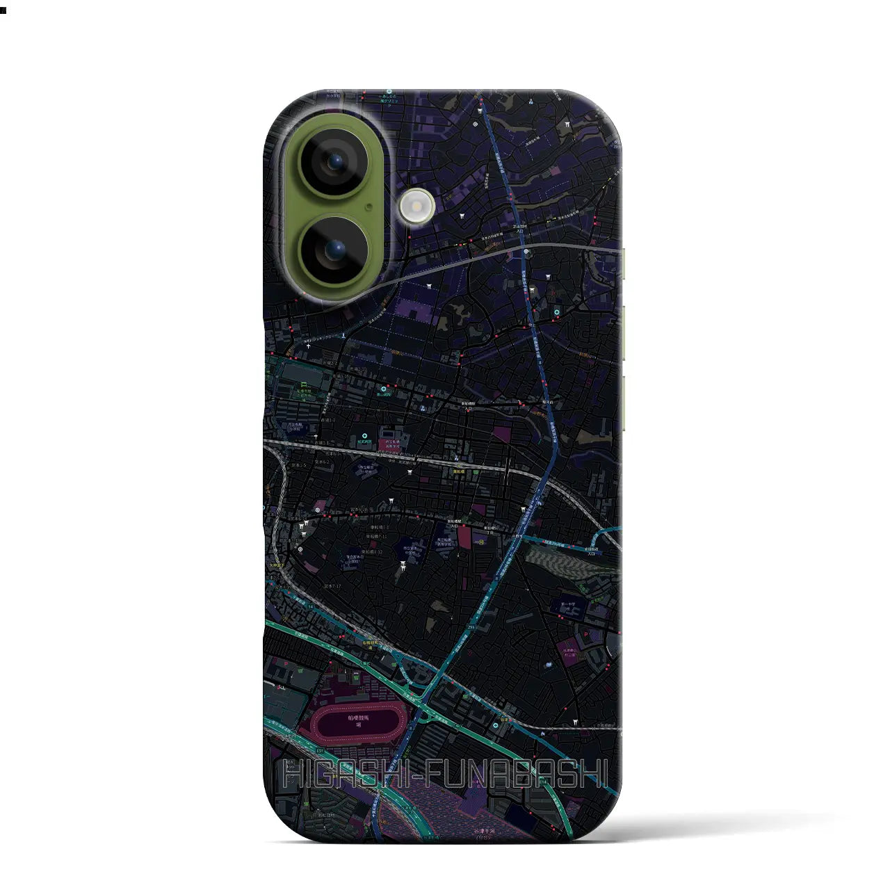 【東船橋(千葉県)】地図柄iPhoneケース(バックカバータイプ)