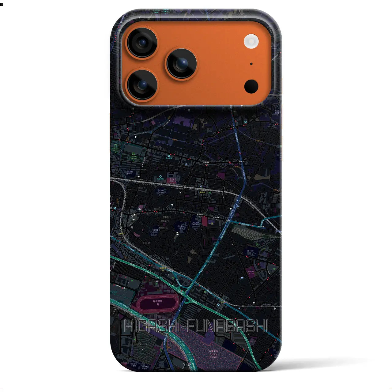 【東船橋(千葉県)】地図柄iPhoneケース(バックカバータイプ)