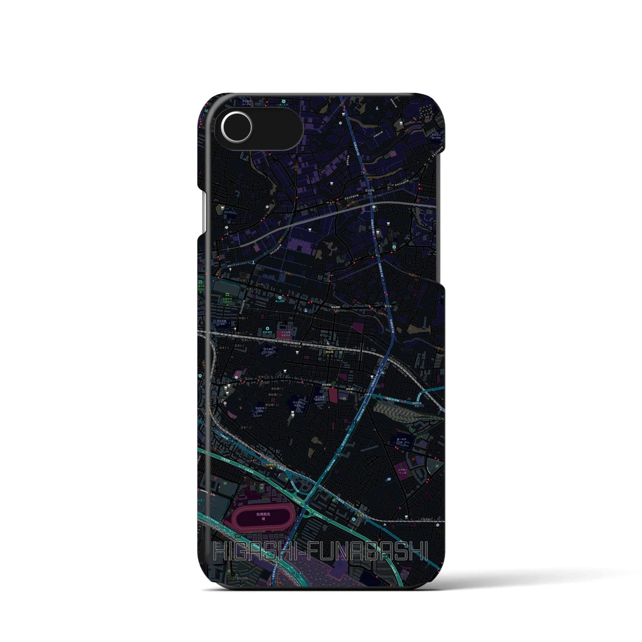 【東船橋(千葉県)】地図柄iPhoneケース(バックカバータイプ)