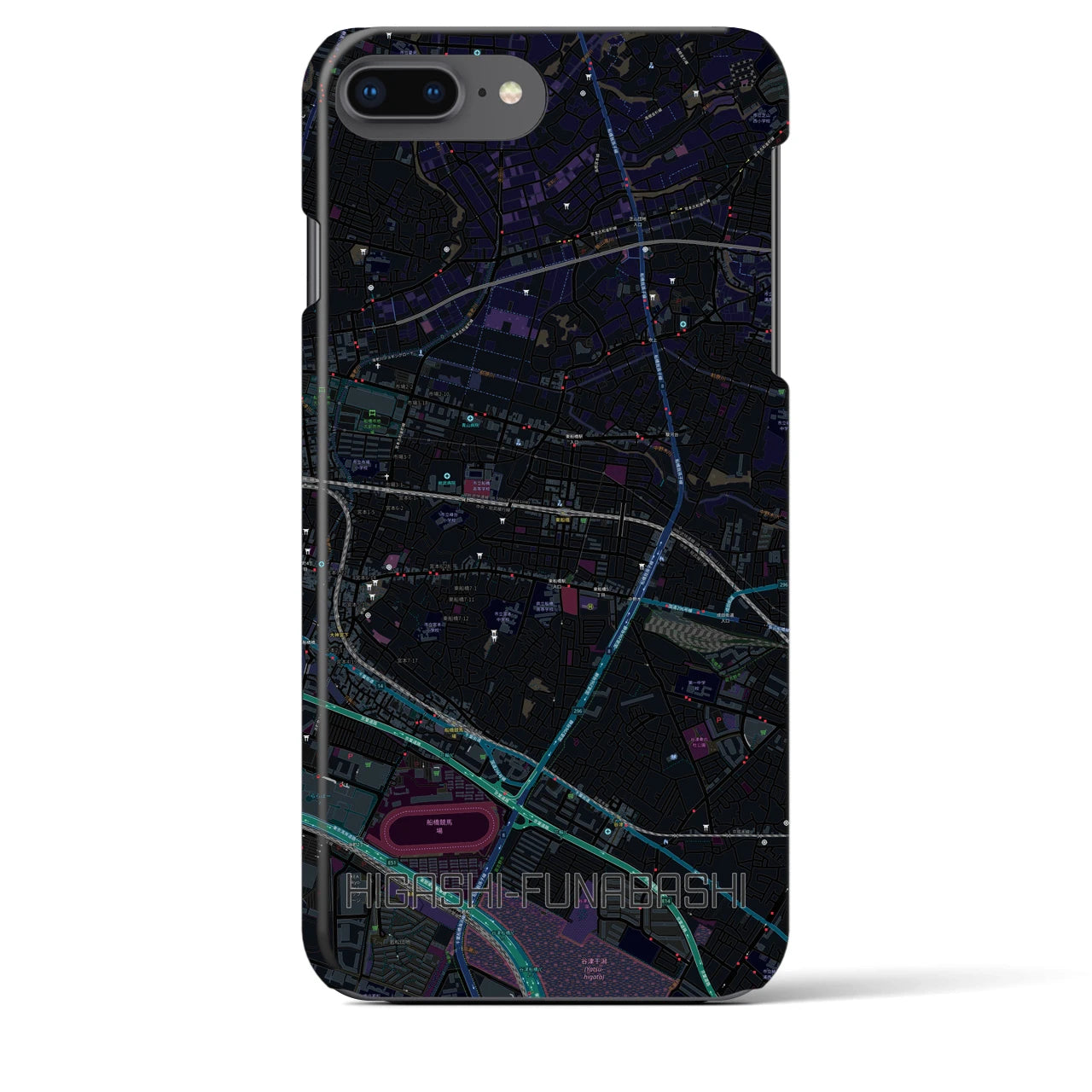 【東船橋(千葉県)】地図柄iPhoneケース(バックカバータイプ)