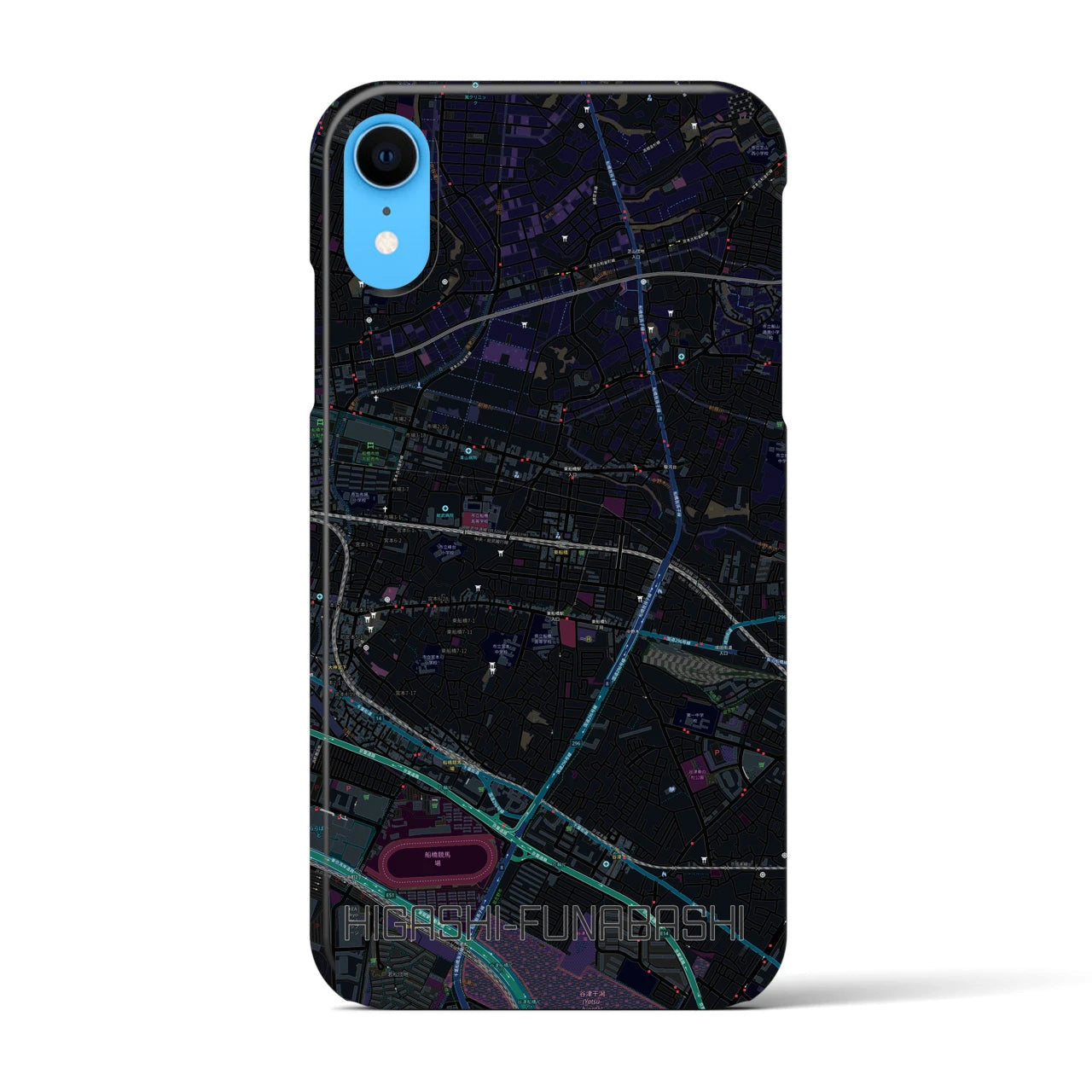 【東船橋(千葉県)】地図柄iPhoneケース(バックカバータイプ)