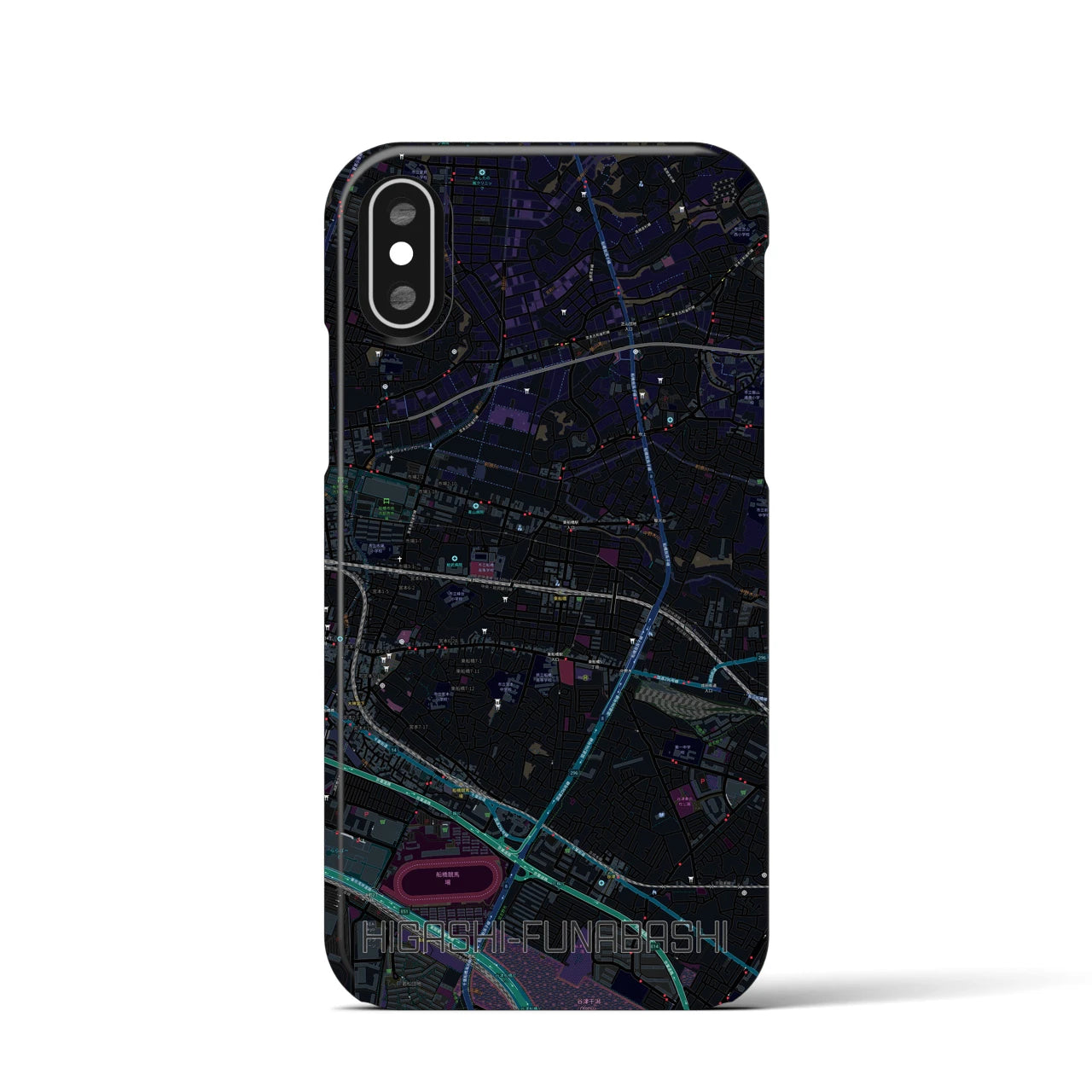 【東船橋(千葉県)】地図柄iPhoneケース(バックカバータイプ)