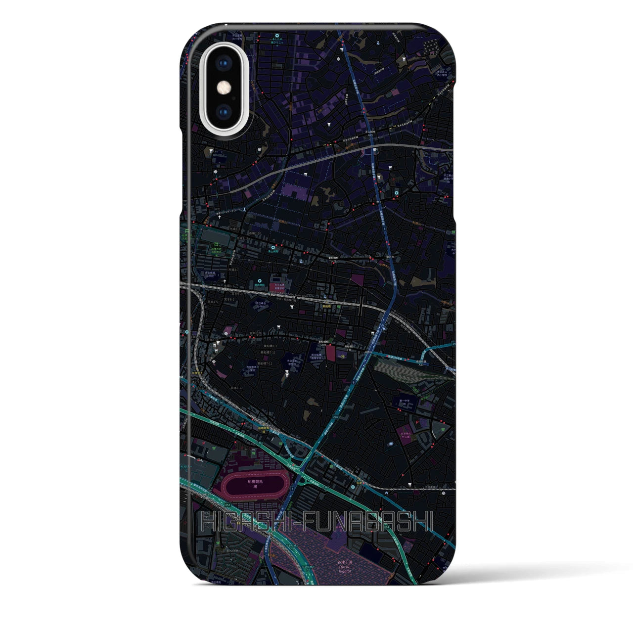 【東船橋(千葉県)】地図柄iPhoneケース(バックカバータイプ)