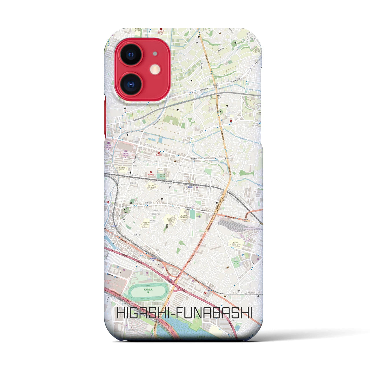 【東船橋(千葉県)】地図柄iPhoneケース(バックカバータイプ)
