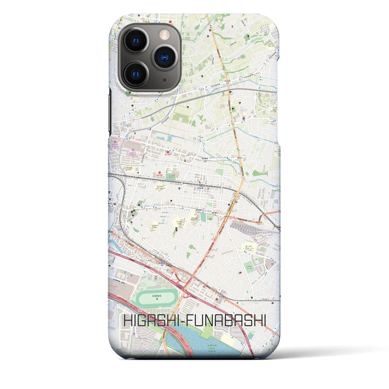 【東船橋(千葉県)】地図柄iPhoneケース(バックカバータイプ)