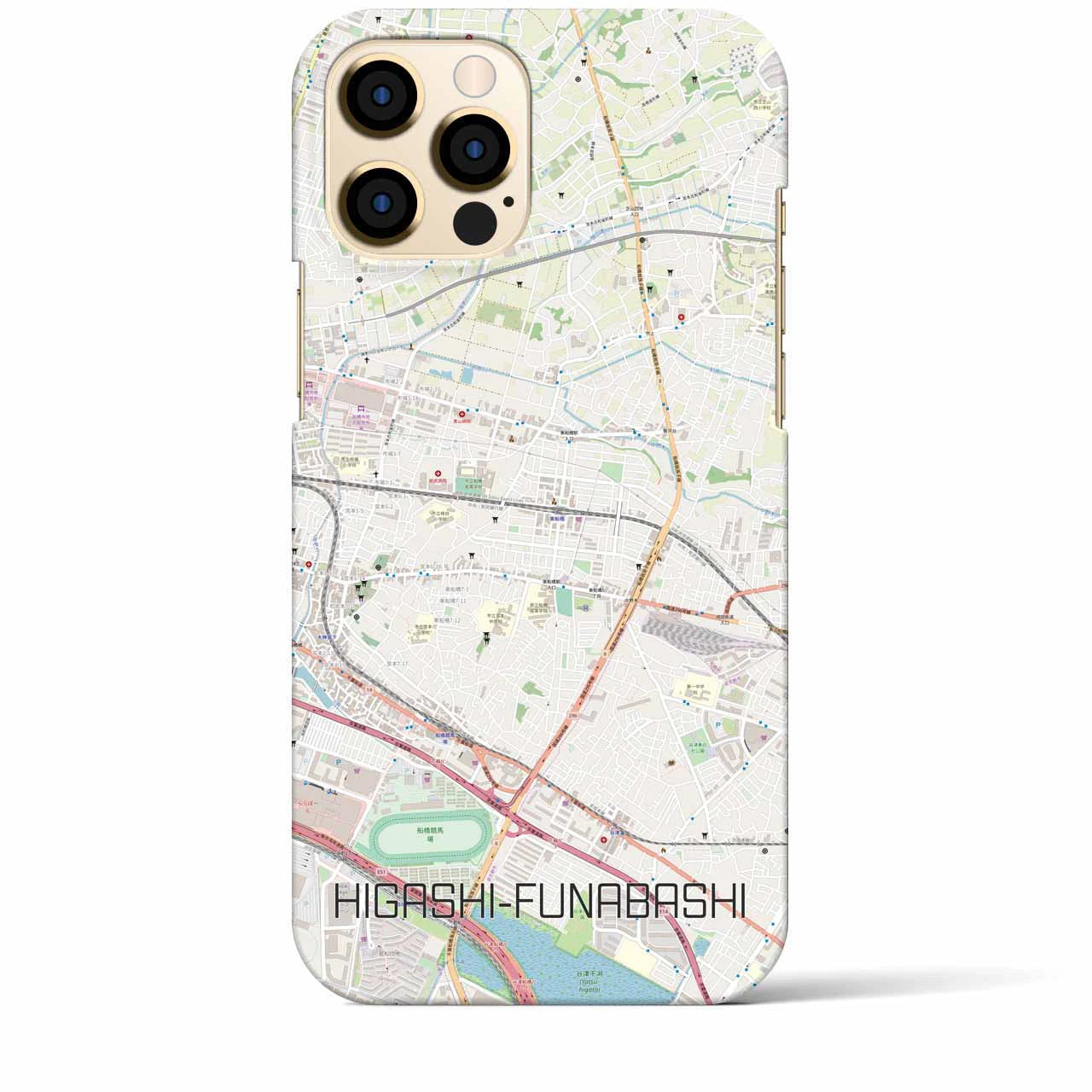 【東船橋(千葉県)】地図柄iPhoneケース(バックカバータイプ)