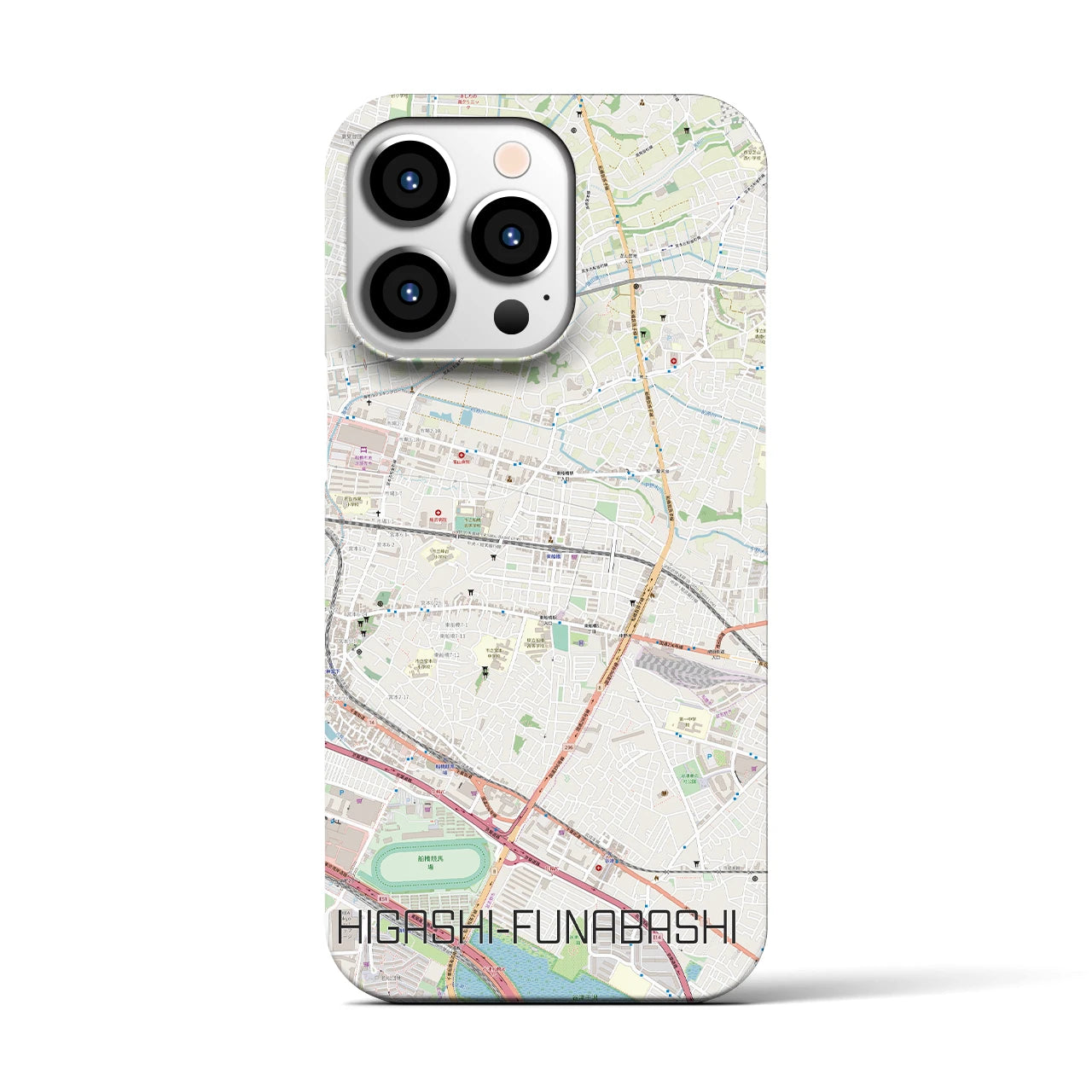 【東船橋(千葉県)】地図柄iPhoneケース(バックカバータイプ)