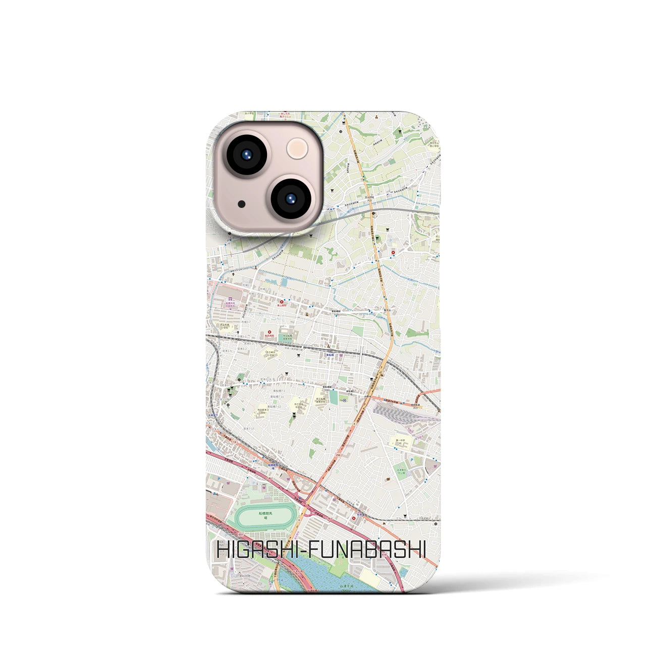 【東船橋(千葉県)】地図柄iPhoneケース(バックカバータイプ)