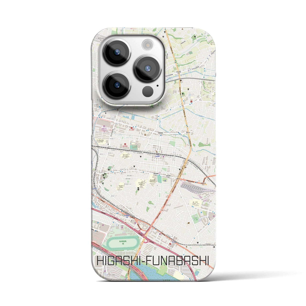 【東船橋(千葉県)】地図柄iPhoneケース(バックカバータイプ)