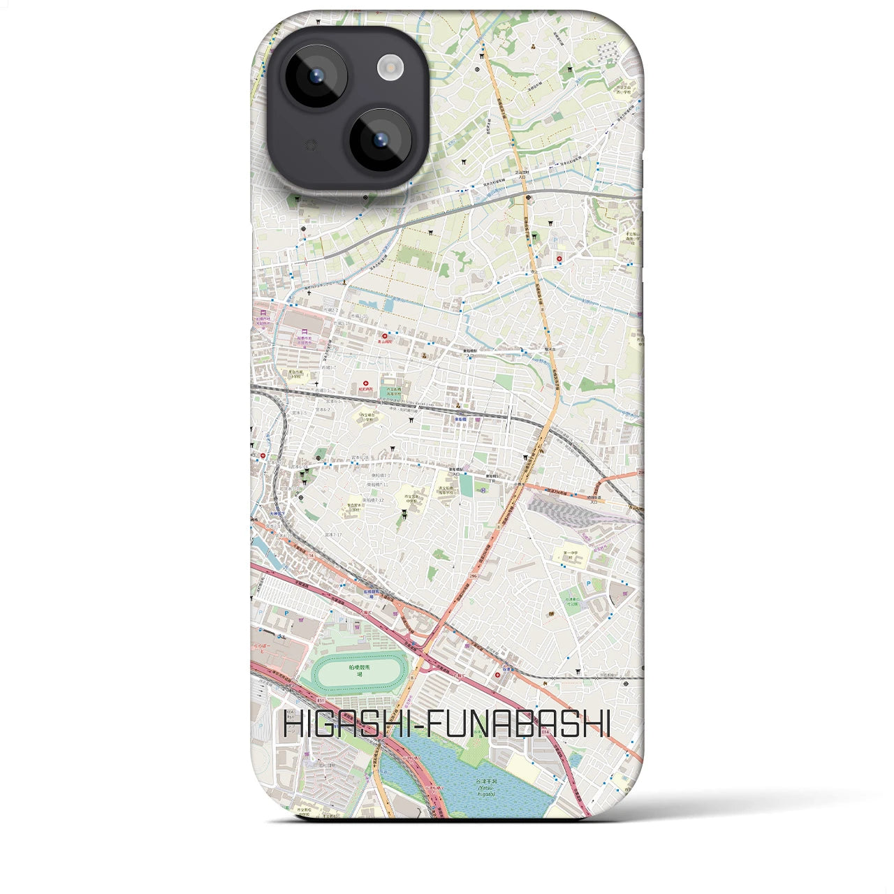 【東船橋(千葉県)】地図柄iPhoneケース(バックカバータイプ)