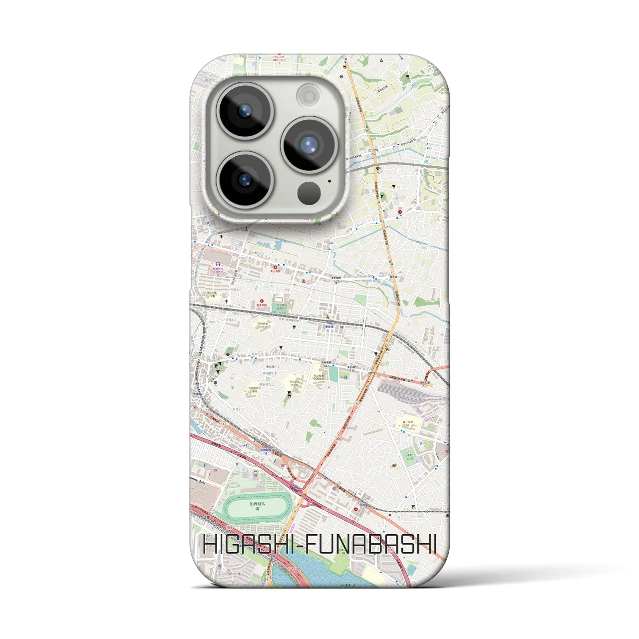 【東船橋(千葉県)】地図柄iPhoneケース(バックカバータイプ)