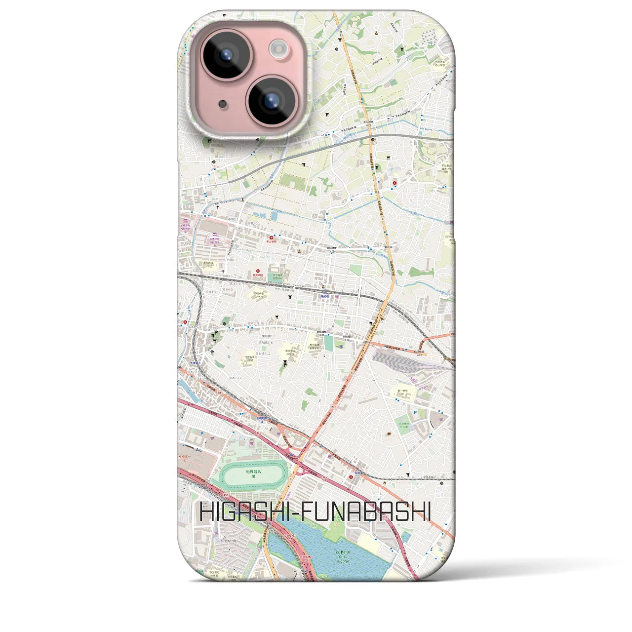 【東船橋(千葉県)】地図柄iPhoneケース(バックカバータイプ)